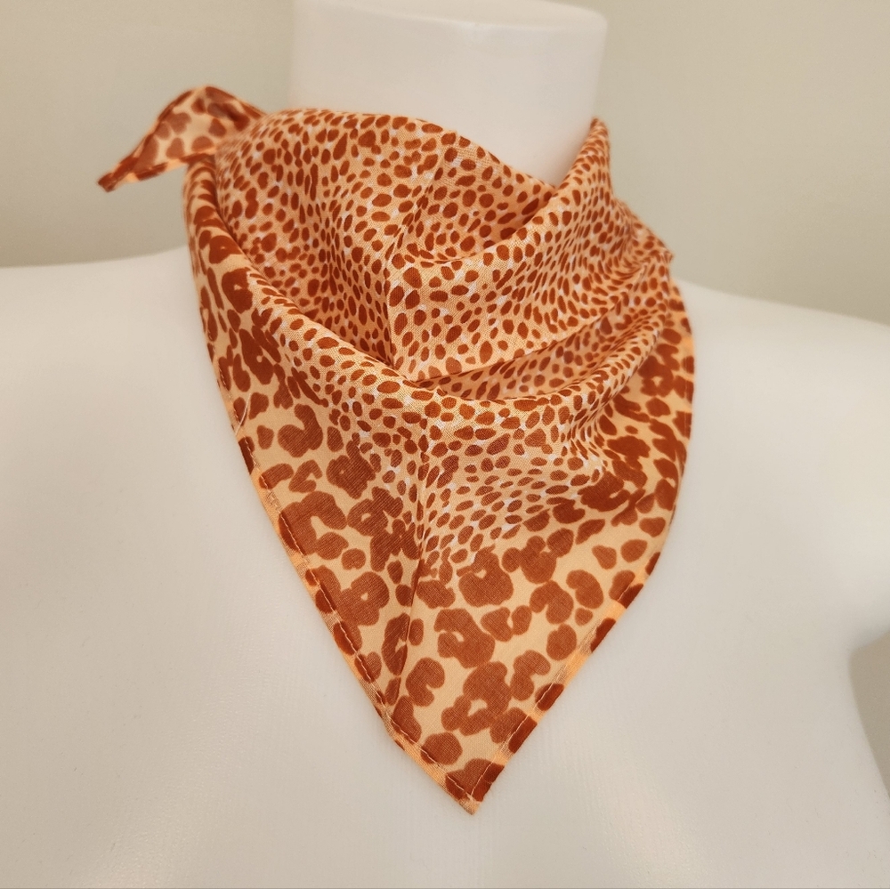 LOFT animal print half bandana scarf